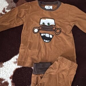 Kids Cartoon Character Brown Pajama Set